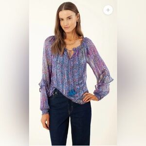 Hale Bob Rosetta Silk Blouse- Size m